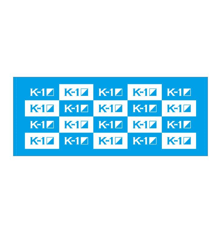 K-1 logo face towel, back panel pattern, blue