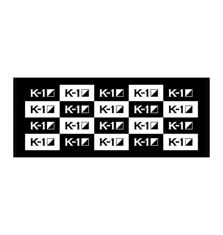 K-1ロゴフェイスタオル バックパネル柄 ブラック