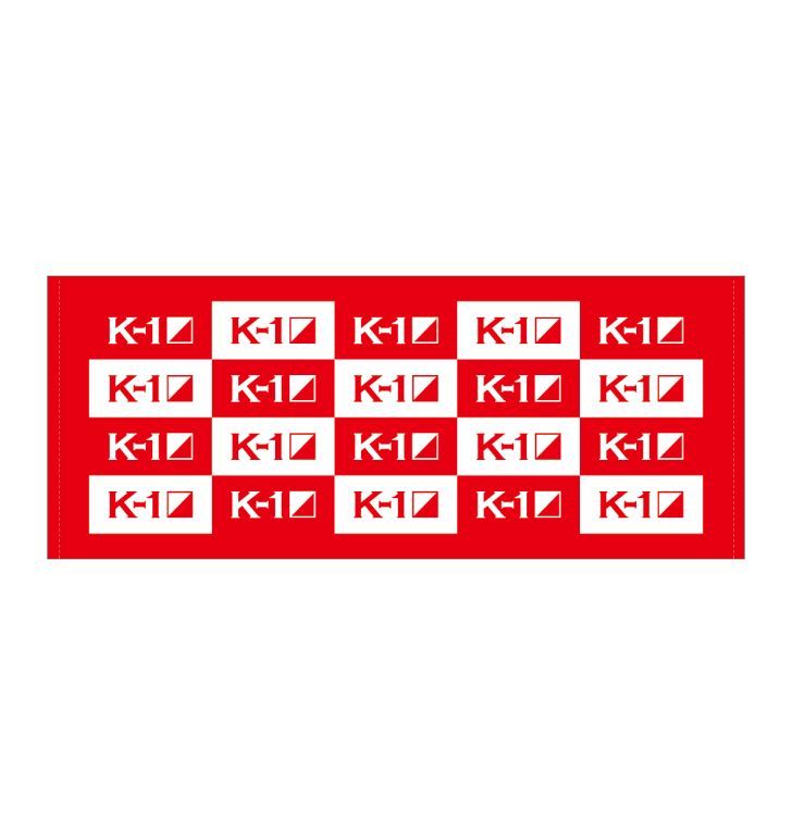 K-1ロゴフェイスタオル バックパネル柄 レッド