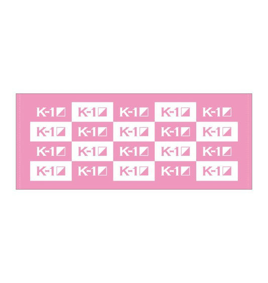 K-1 logo face towel, back panel pattern, pink