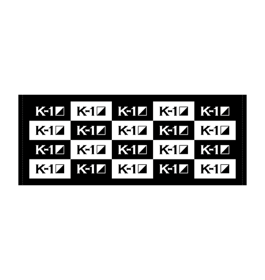 K-1 Logo Face Towel Back Panel Pattern Black