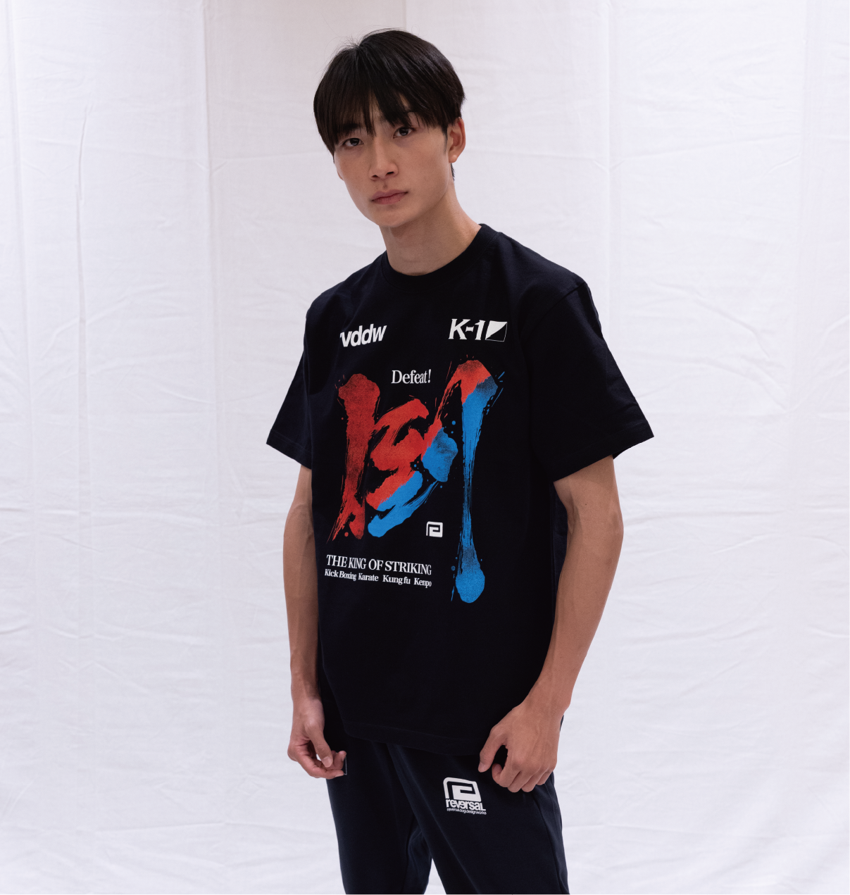 K-1 × rvddw DEFEAT COTTON TEE BLACK