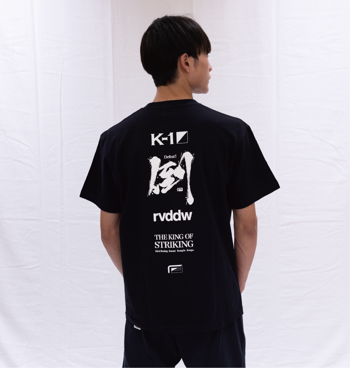 K-1 × rvddw DEFEAT COTTON TEE BLACK