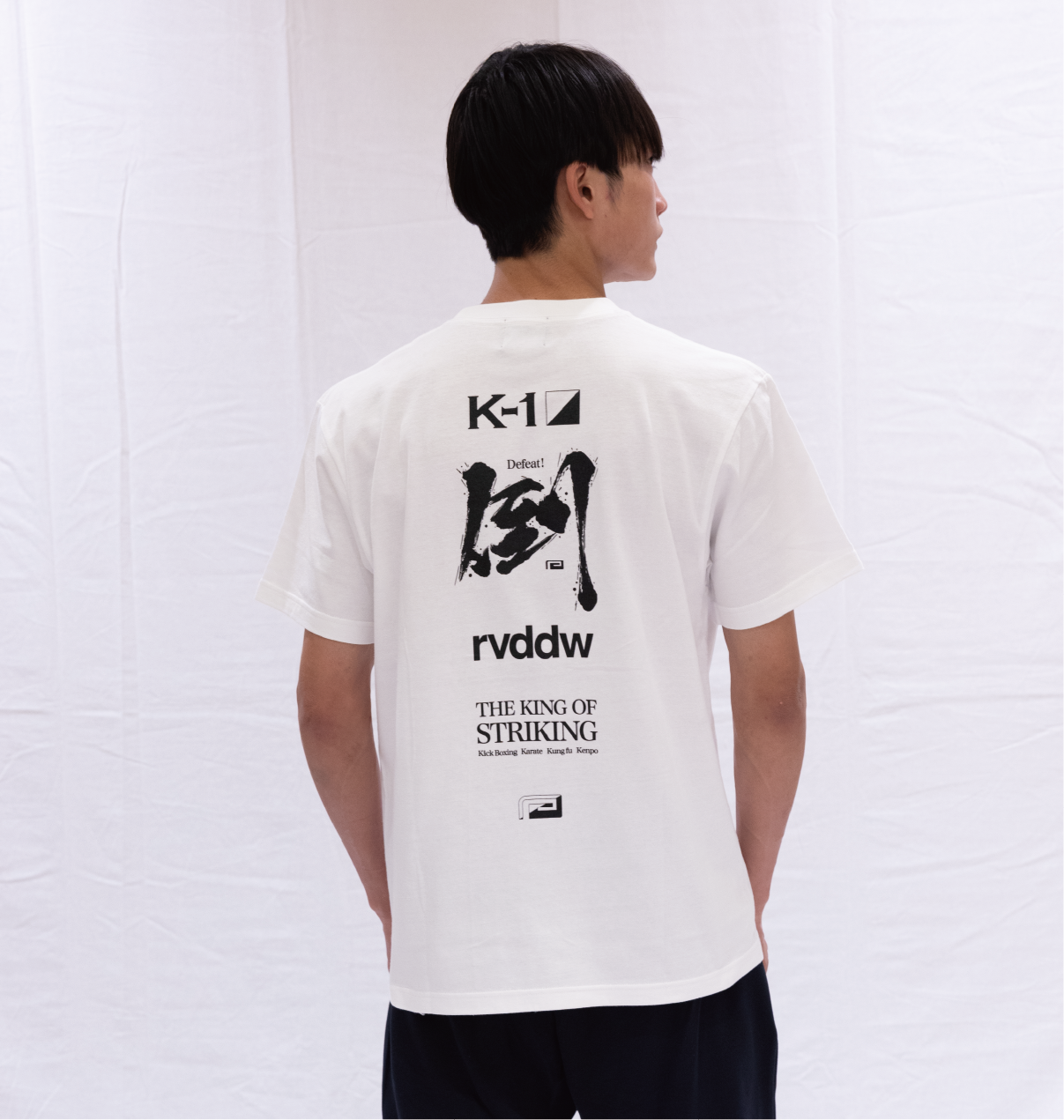 K-1 × rvddw DEFEAT COTTON TEE WHITE