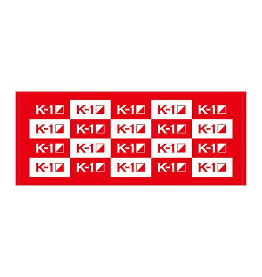 K-1 logo face towel, back panel pattern, red