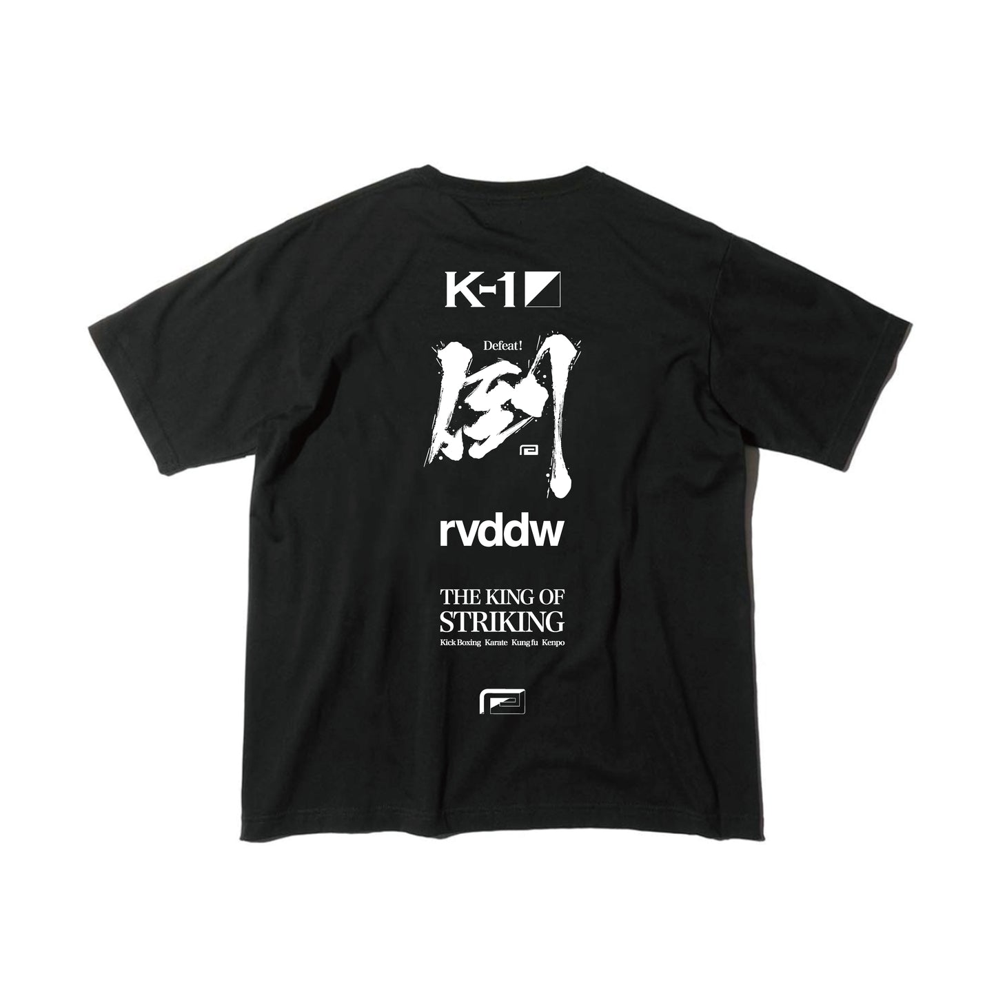 K-1 × rvddw DEFEAT COTTON TEE BLACK