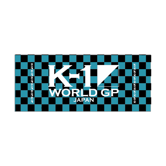 [Logo] K-1 logo face towel checkered pattern